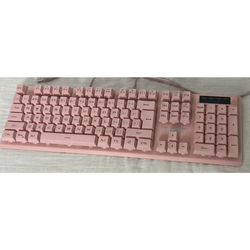 NPET K10 Wired Gaming Keyboard LED Backlit Pink USB Wired Elle Woods